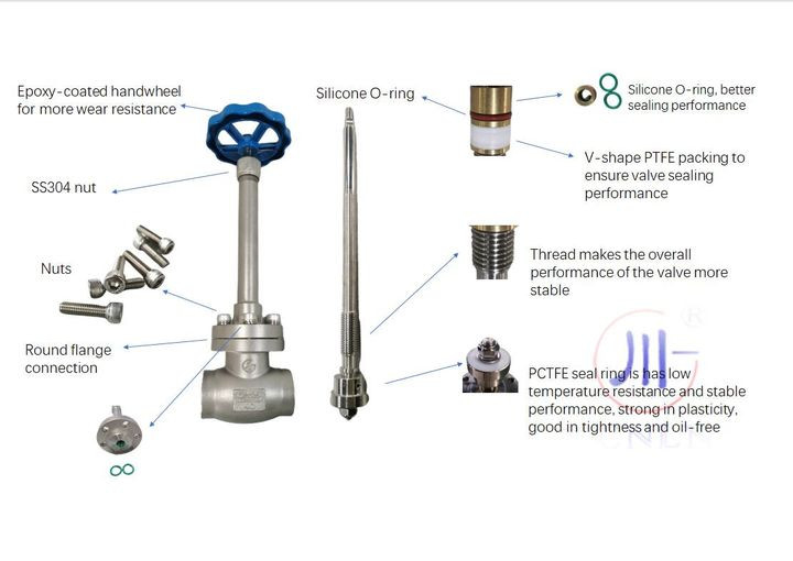 Ручная криогенная сварка вентиля с выключателем -196 ~ + 80 °C для СПГ LOX LIN LAR LCO2